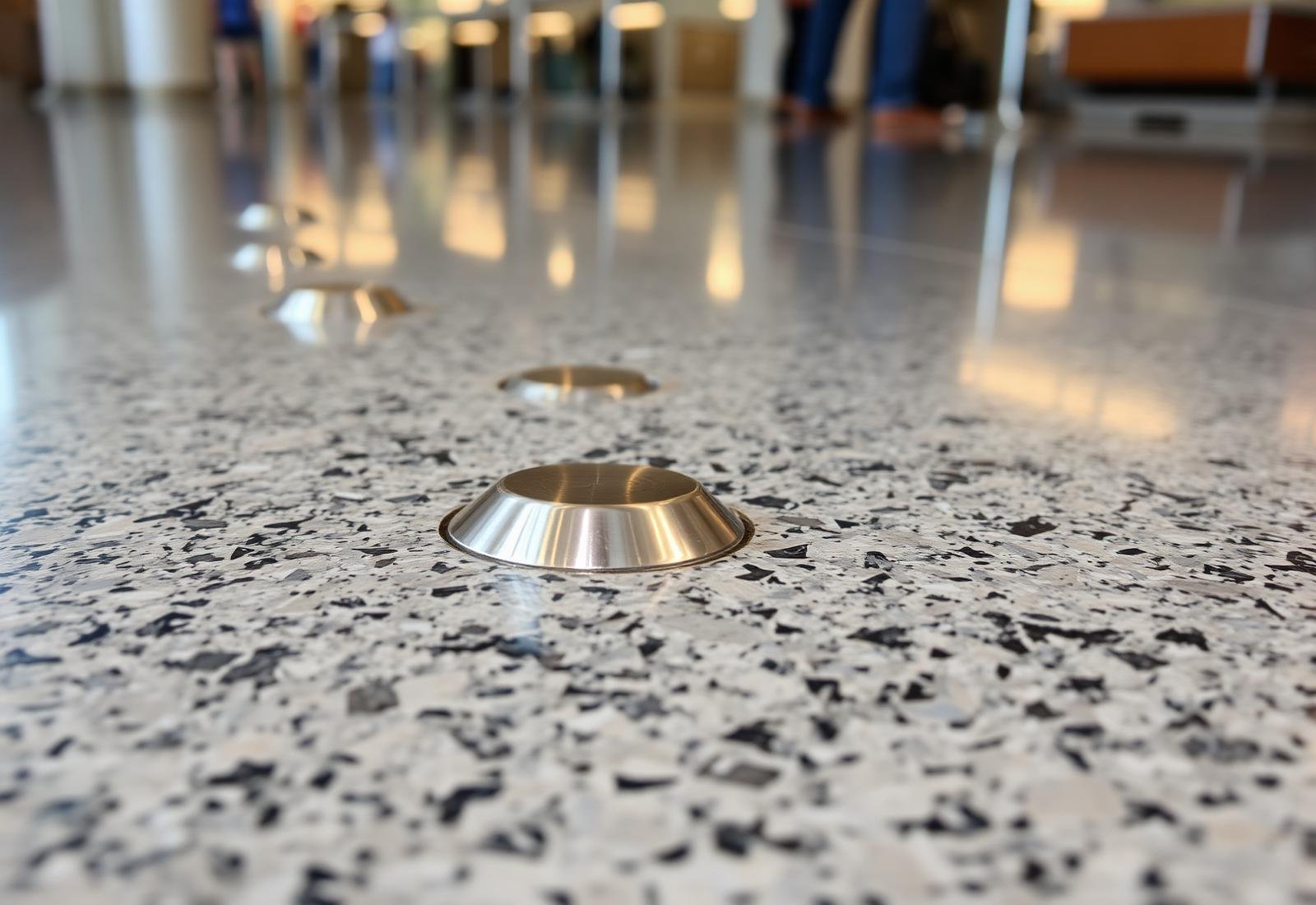 Polished stainless steel tactile warning studs